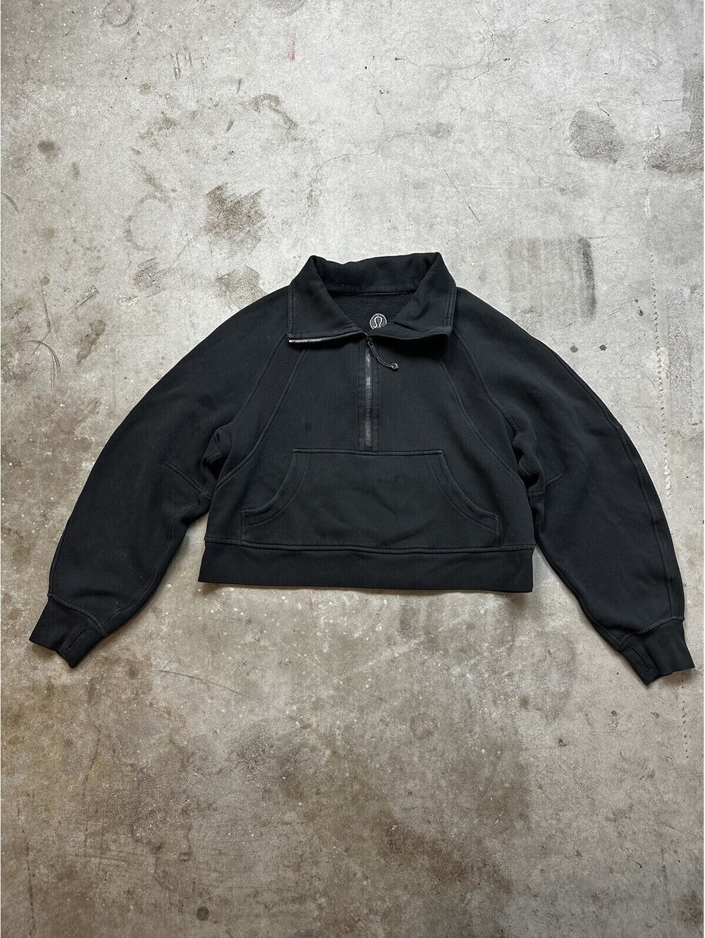 Lululemon Scuba Oversized Funnel Neck Shirt - Black - Medium/ Large Quarter Zip